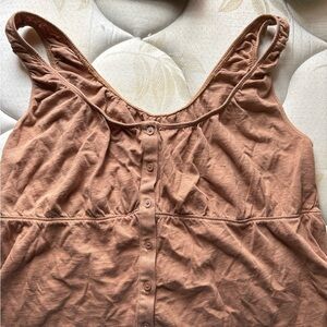 American Eagle Outfitters Brown Button-Down Top